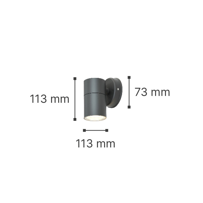 it-Lighting Eklutna 1xGU10 Outdoor Wall Lamp Anthracite D:11.3cmx11.3cm (80200544)