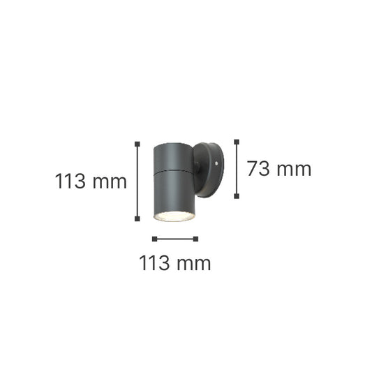 it-Lighting Eklutna 1xGU10 Outdoor Wall Lamp Anthracite D:11.3cmx11.3cm (80200544)