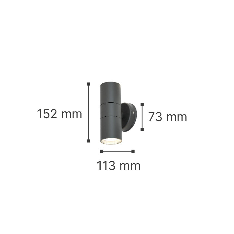 it-Lighting Ouachita 2xGU10 Outdoor Up-Down Wall Lamp Grey D15.2cmx11.3cm (80200634)