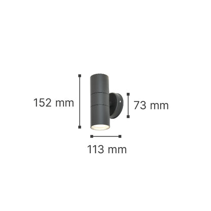 it-Lighting Ouachita 2xGU10 Outdoor Up-Down Wall Lamp Grey D15.2cmx11.3cm (80200634)