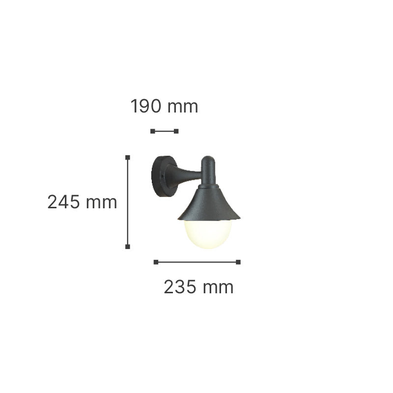 it-Lighting Rabun 1xE27 Outdoor Wall Lamp Black D:24.5cmx23.5cm (80202514)