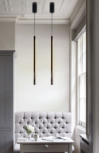 InLight Κρεμαστό φωτιστικό LED 7W 3000K από μαύρο μέταλλο και ακρυλικό D:60cm (6023-Black)