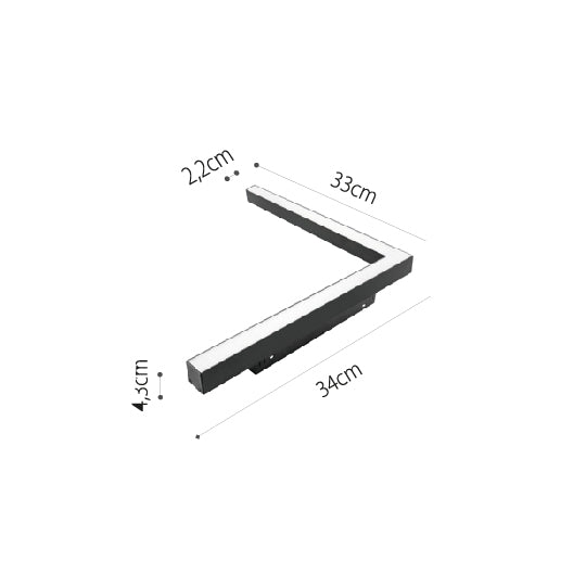 InLight Γραμμικό φωτιστικό γωνία LED 24W 3000K για μαγνητική ράγα σε μαύρη απόχρωση D:30cmX30cm (T05701-BL)