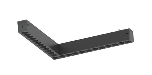Inlight Γωνιακό γραμμικό φωτιστικό LED 20W,με Anti-glare Dots 3CCT, 120° για μαγνητική ράγα 220V, σε μαύρη απόχρωση D:24,2x22x3cm (TM20050)