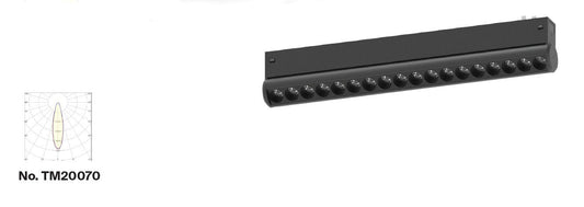 Inlight Γραμμικό Φωτιστικό LED 18W με Anti-glare Dots 3CCT 24° για μαγνητική Ράγα 220V σε μαύρη απόχρωση D: 33,4x6x3,3cm (TM20070)
