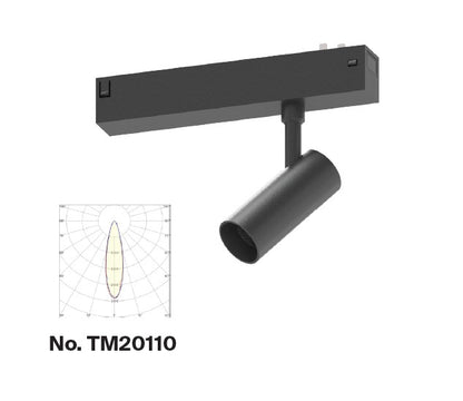 Inlight Φωτιστικό spot LED 7W, 3CCT, 24° για μαγνητική ράγα 220V, σε μαύρη απόχρωση D:3,5x8cm (TM20110)