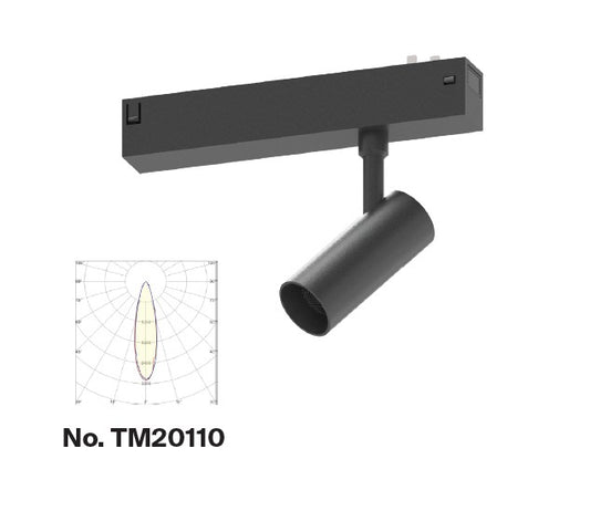 Inlight Φωτιστικό spot LED 7W, 3CCT, 24° για μαγνητική ράγα 220V, σε μαύρη απόχρωση D:3,5x8cm (TM20110)
