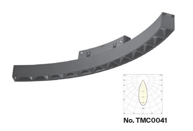 Inlight Γραμμικό φωτιστικό LED 12W 3CCT για Curved μαγνητική ράγα σε μαύρη απόχρωση D:34x2,2x2,5cm (TMC0041-Black)