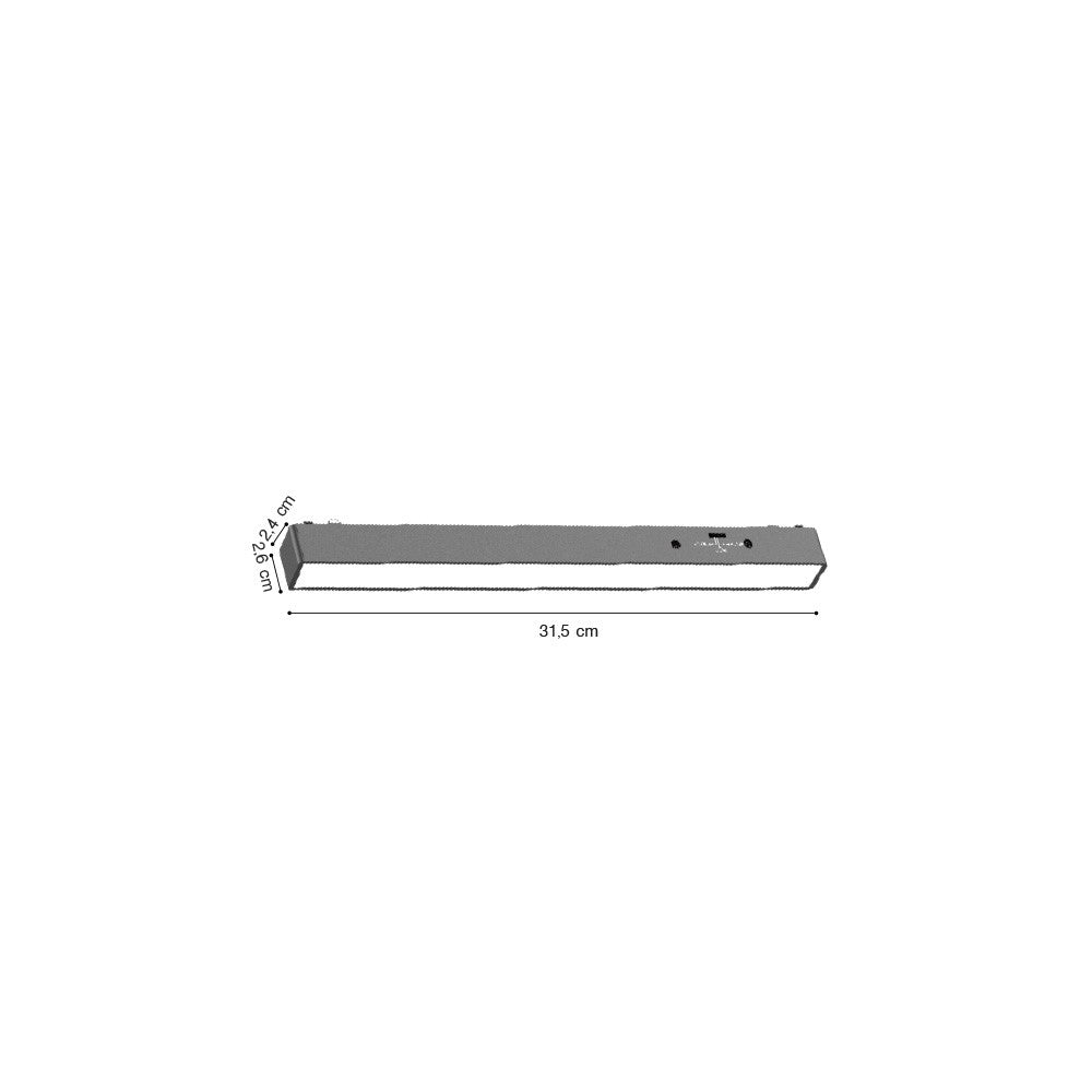 Inlight Γραμμικό φωτιστικό LED 10W 3CCT για Ultra Thin ράγα σε μαύρη απόχρωση D:31,5X2,6X2,4cm (TMU0050-Black)