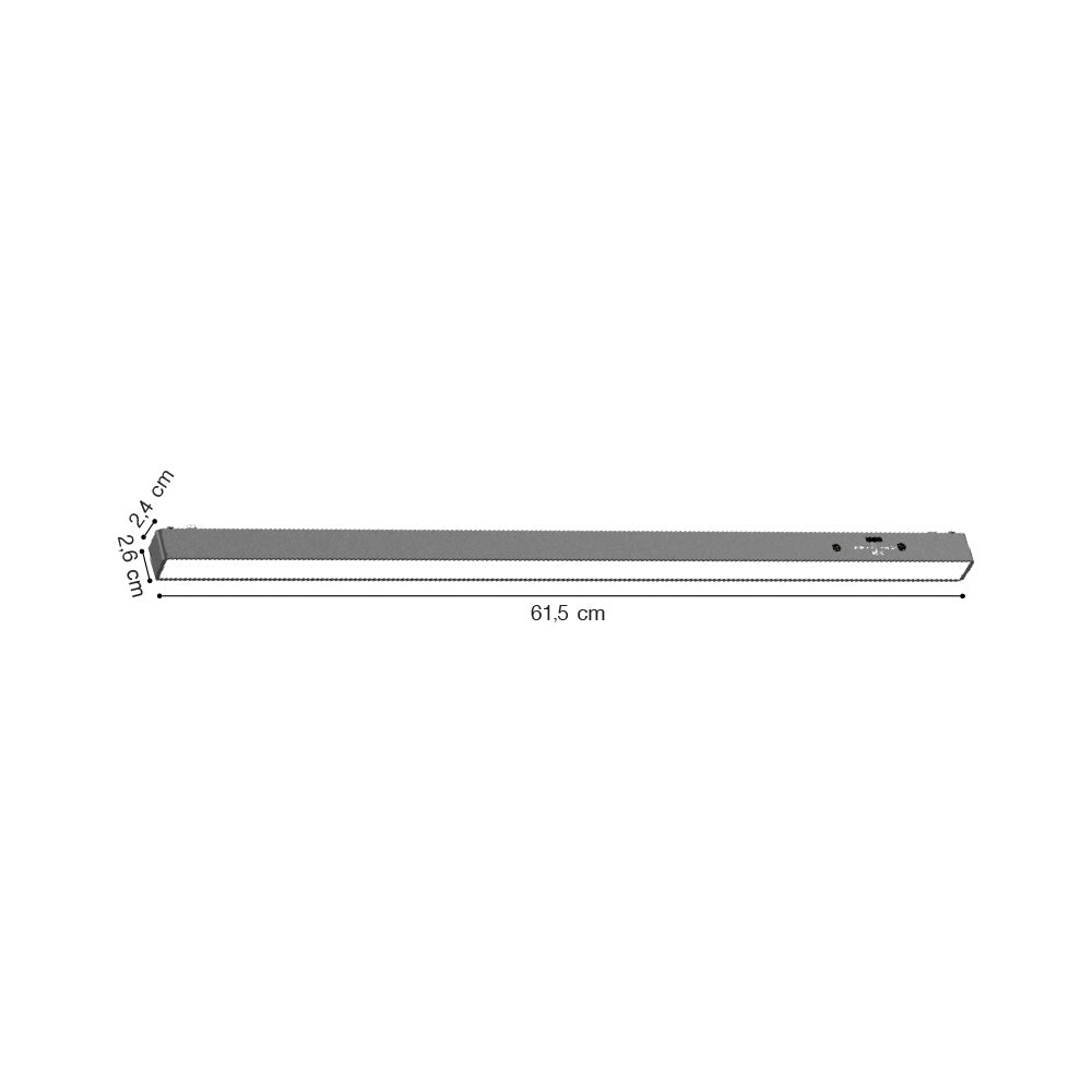 Inlight Γραμμικό φωτιστικό LED 20W 3CCT για Ultra Thin ράγα σε μαύρη απόχρωση D:61,5X2,6X2,4cm (TMU0060-Black)