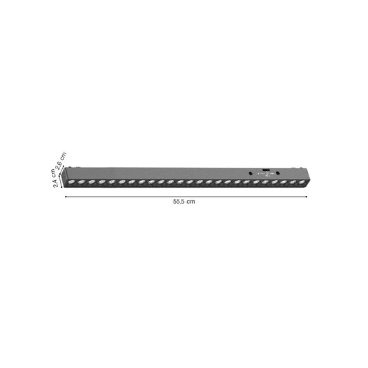 Inlight Φωτιστικό LED 25W 3000K-6000K για Ultra-Thin μαγνητική ράγα σε μαύρη απόχρωση by Tuya and Zigbee D:55,5X2,6X2,4cm (TMZ0010-Black)