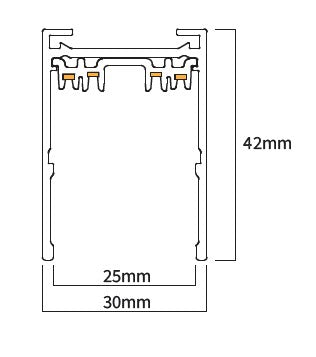 InLight Μαγνητική ράγα 220V με κάλυμμα μαύρη D:2m (TRM20012)