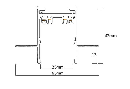 InLight Χωνευτή μαγνητική ράγα 220V με κάλυμμα σε μαύρη απόχρωση D:2m (TRM20022)