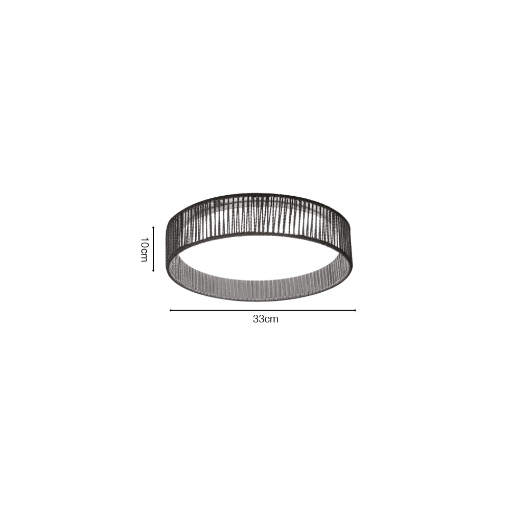 Inlight Πλαφονιέρα οροφής LED 24W 3CCT (by switch on base) από σχοινί και ακρυλικό D:33cm (42039-C)