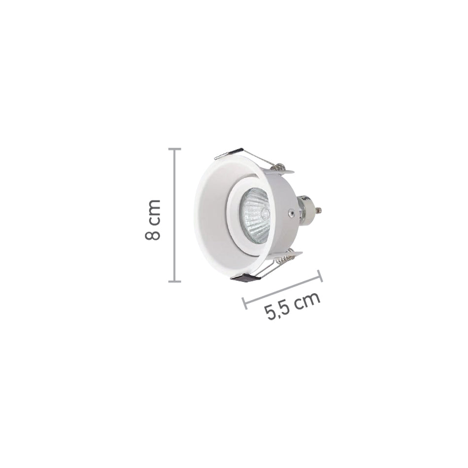 InLight Χωνευτό σποτ από λευκό μέταλλο 1XGU10 D:8cm (Χ0010-WH)