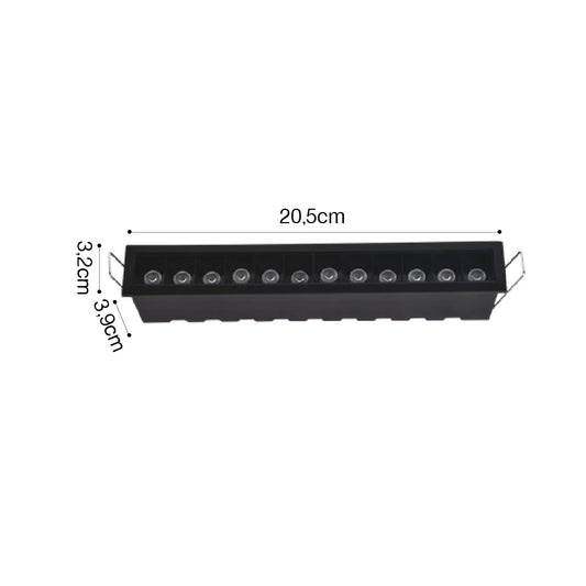 Inlight Downlight σποτ 12*3W 3CCT σε μα΄΄΄΄ύρη απόχρωση (X00210B)