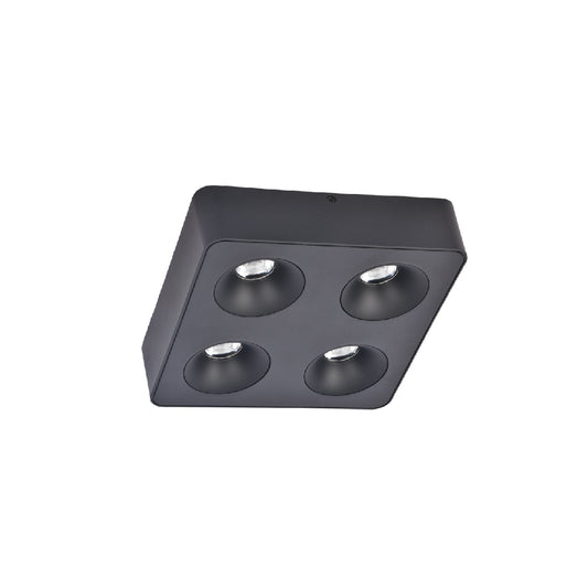 Inlight Downlight Mounted σποτ 4*8W 3CCT σε μαύρη απόχρωση (X00290B)