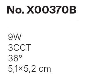 Inlight Downlight σποτ 9W 3CCT σε μαύρη απόχρωση D: 5,1x5,2cm (X00370B)