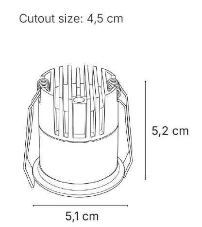 Inlight Downlight σποτ 9W 3CCT σε μαύρη απόχρωση D: 5,1x5,2cm (X00370B)