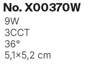 Inlight Downlight σποτ 9W 3CCT σε λευκή απόχρωση D: 5.1x5.2cm (X00370W)