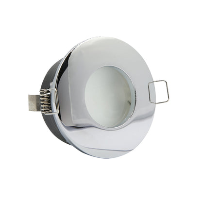 InLight Χωνευτό σποτ από χρώμιο μέταλλο 1XGU10 IP44 D:8cm (Χ0008-CH)