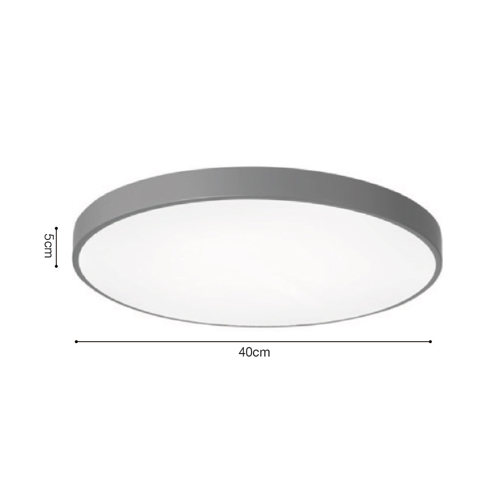 InLight Πλαφονιέρα οροφής LED 20W 3CCT (by switch on base) από γκρι μέταλλο και ακρυλικό D:30cm (42035-D-Gray)