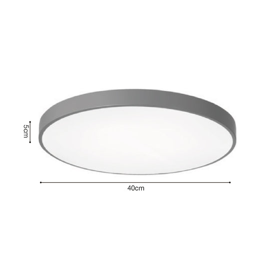 InLight Πλαφονιέρα οροφής LED 20W 3CCT (by switch on base) από γκρι μέταλλο και ακρυλικό D:30cm (42035-D-Gray)