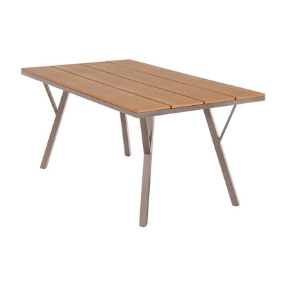 ΜΕΤΑΛΛΙΚΟ ΤΡΑΠΕΖΙ ΚΗΠΟΥ Fylliana FL6514 ΜΕ ΕΠΙΦΑΝΕΙΑ POLYWOOD ΧΡΩΜΑ ΜΠΕΖ 160x91x72εκ s.of