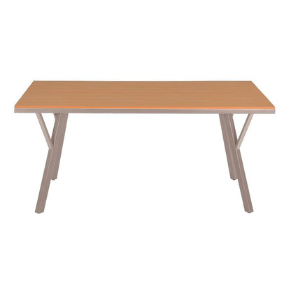 ΜΕΤΑΛΛΙΚΟ ΤΡΑΠΕΖΙ ΚΗΠΟΥ Fylliana FL6514 ΜΕ ΕΠΙΦΑΝΕΙΑ POLYWOOD ΧΡΩΜΑ ΜΠΕΖ 160x91x72εκ s.of