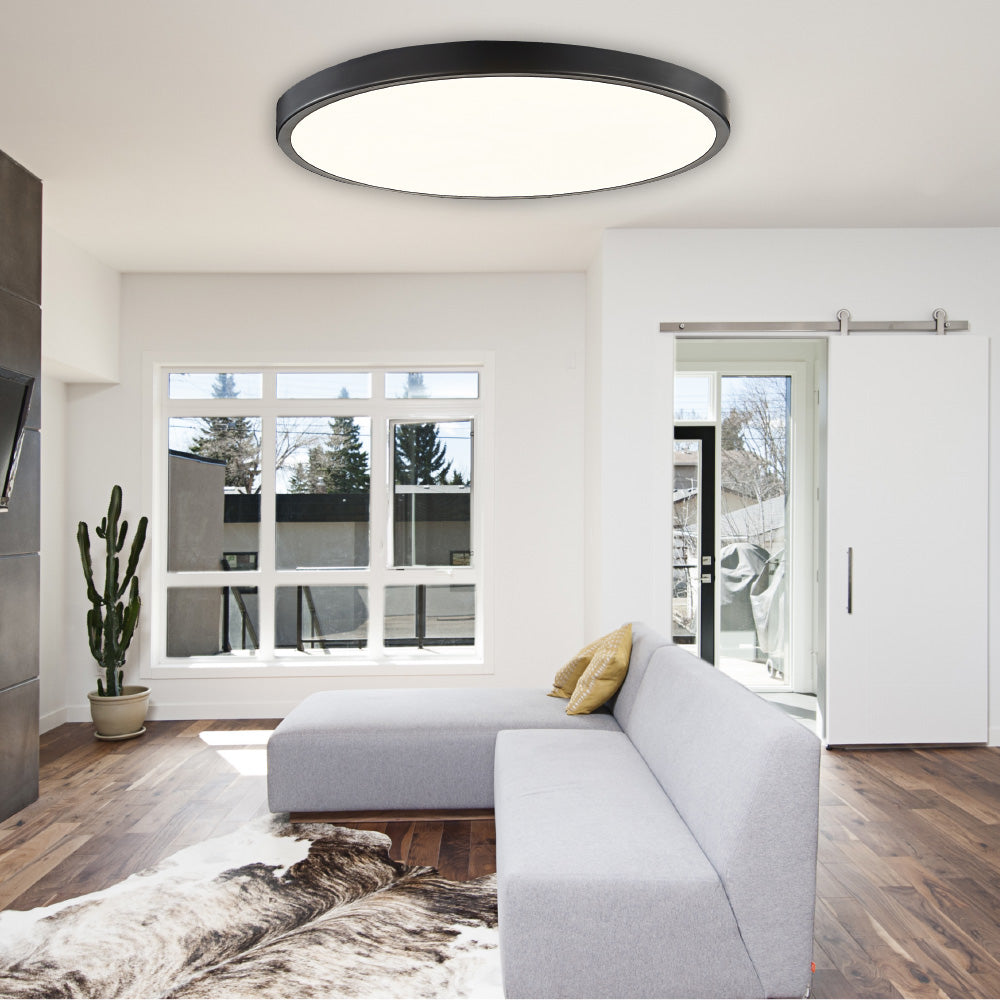 InLight Πλαφονιέρα οροφής LED 20W 3CCT (by switch on base) από γκρι μέταλλο και ακρυλικό D:30cm (42035-D-Gray)