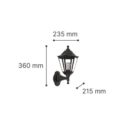 it-Lighting Redfish 1xE27 Outdoor Wall Lamp Black D:36cmx23.5cm (80202614)
