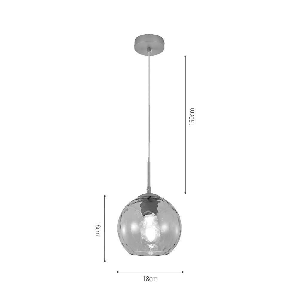 InLight Κρεμαστό φωτιστικό από φιμέ γυαλί 1XE27 D:18cm (4039-B-Fime)