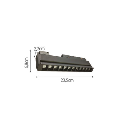 InLight Φωτιστικό LED 12W 4000K για μαγνητική ράγα σε μαύρη απόχρωση D:22cmX10,5cm (T01602-BL)