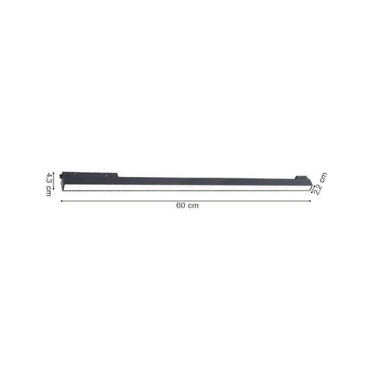 InLight Γραμμικό φωτιστικό LED 36W 3000K για μαγνητική ράγα σε μαύρη απόχρωση D:60cmx4,3cm (TM06101-Black)