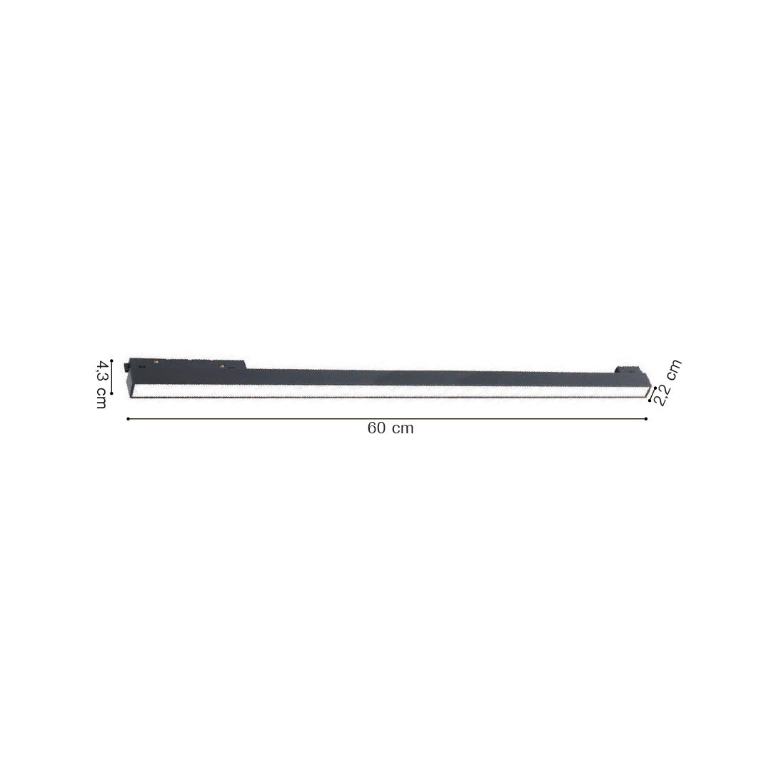 Inlight Γραμμικό φωτιστικό LED 20W  3000Κ-6000Κ για ultra thin ράγα σε μαύρη απόχρωση D:61,5cmX2.4cm (TUS06205-Black)