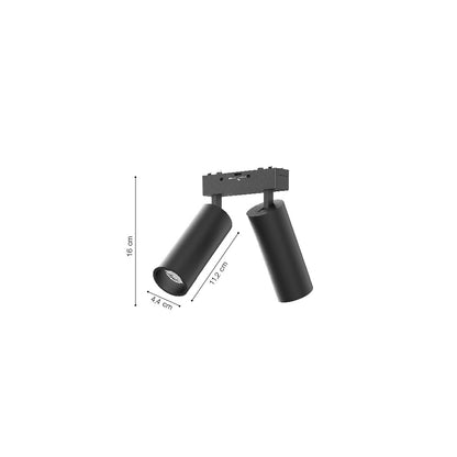 Inlight Φωτιστικό LED 2*9W 3CCT για Ultra-Thin μαγνητική ράγα σε μαύρη απόχρωση D:4,4X16cm (TMU0140-Black)