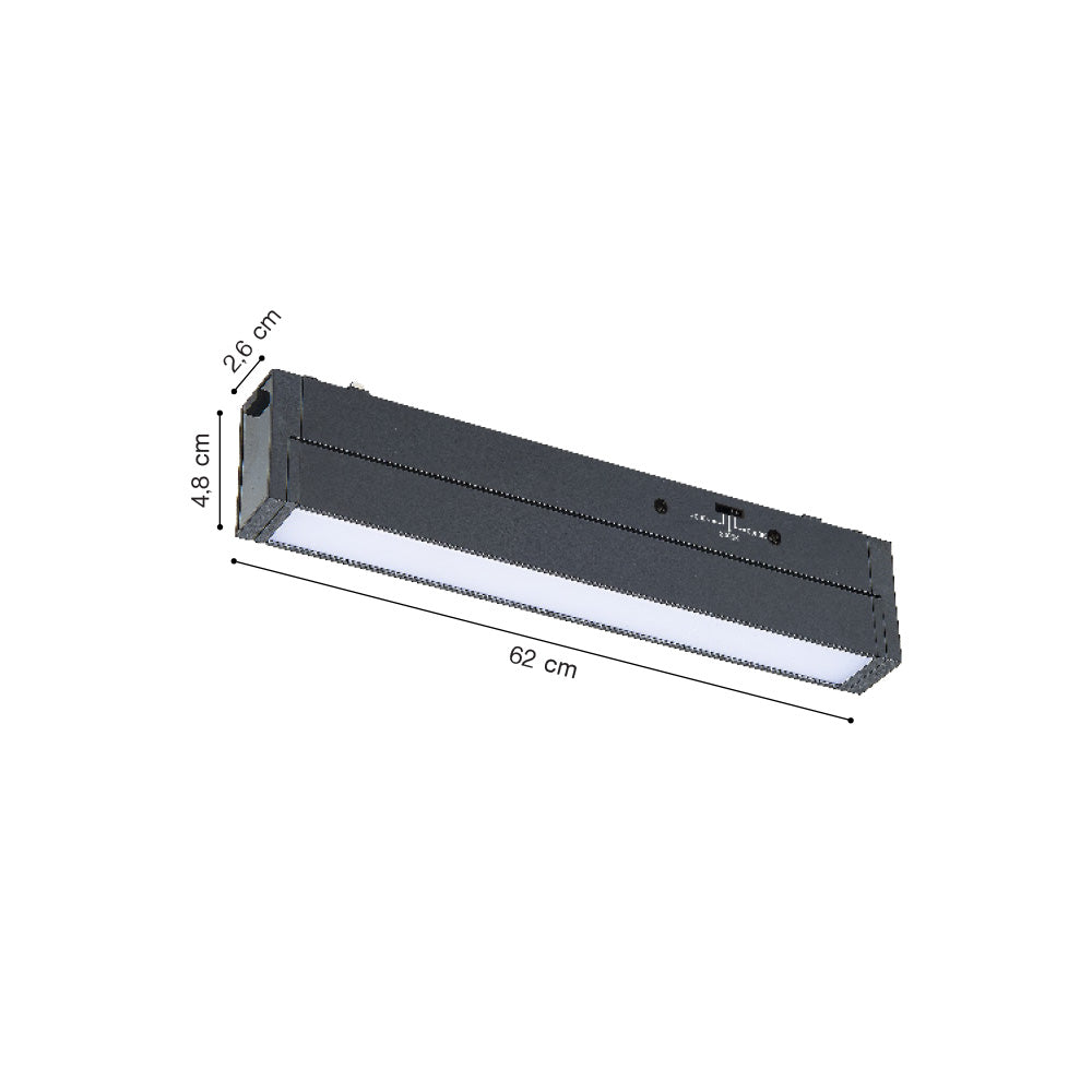Inlight Γραμμικό φωτιστικό LED 20W 3CCT για ultra thin ράγα σε λευκή απόχρωση D:62X2,6X4,8cm (TMU0170-White)