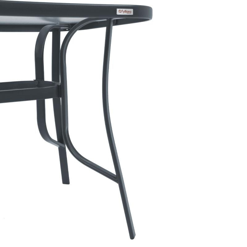 ΤΡΑΠΕΖΙ ΕΞΟΧΗΣ Fylliana STEEL ΓΚΡΙ 120x70x70εκ g.r.d