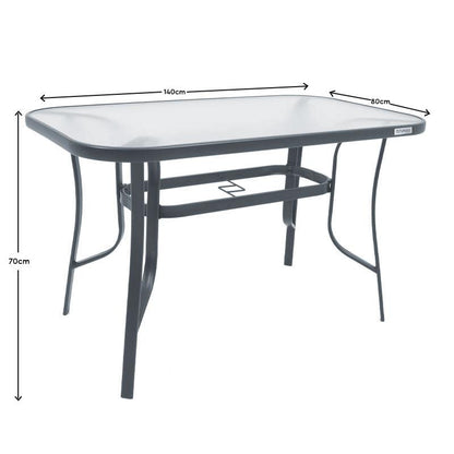 ΤΡΑΠΕΖΙ ΕΞΟΧΗΣ Fylliana STEEL ΓΚΡΙ 140x80x70εκ