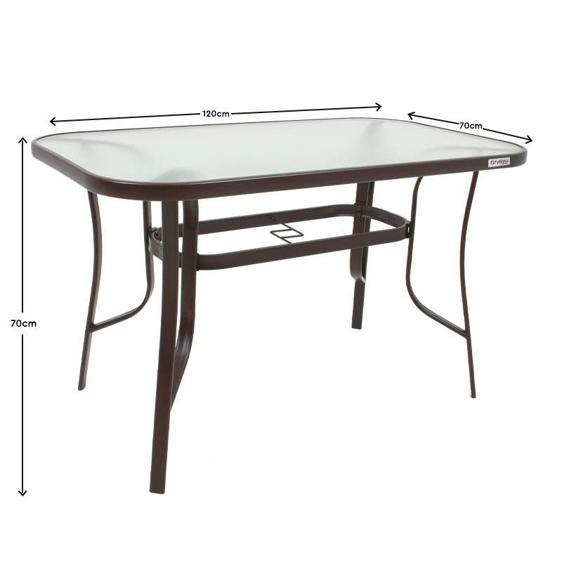 ΤΡΑΠΕΖΙ ΕΞΟΧΗΣ Fylliana STEEL ΚΑΦΕ 120x70x70εκ g.r.d