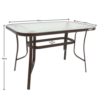 ΤΡΑΠΕΖΙ ΕΞΟΧΗΣ Fylliana STEEL ΚΑΦΕ 120x70x70εκ g.r.d