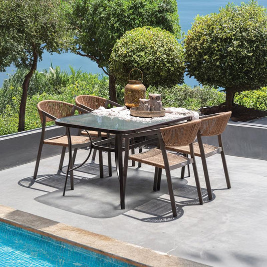 ΤΡΑΠΕΖΙ ΕΞΟΧΗΣ Fylliana STEEL ΚΑΦΕ 150x90x70εκ g.r.d