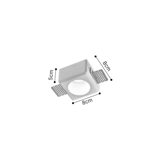 Inlight Χωνευτό τετράγωνο σποτ από γύψο 1XGU10 D:8cm (Χ0011-WH)